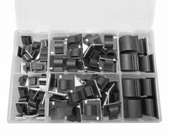 Assorted Adhesive Black Cable Clips (122)